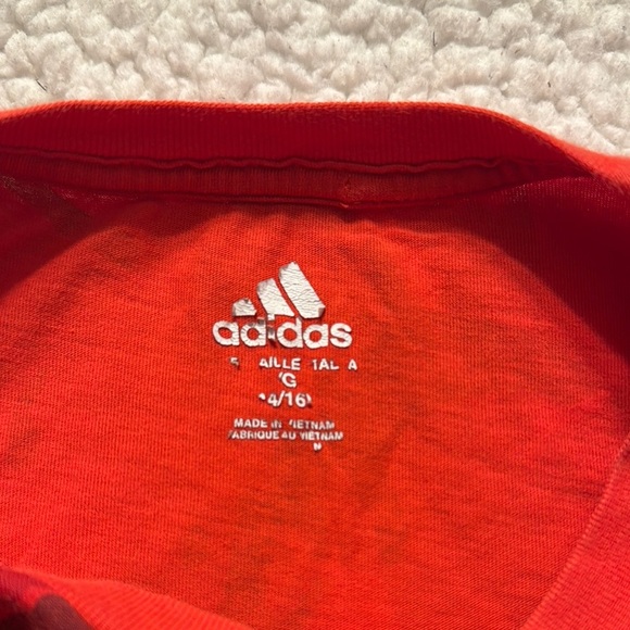 Adidas Red and Gray Short Sleeve Tee with Graphic Design - Picture 2 of 4